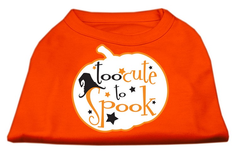 Too Cute to Spook Screen Print Dog Shirt Orange XS